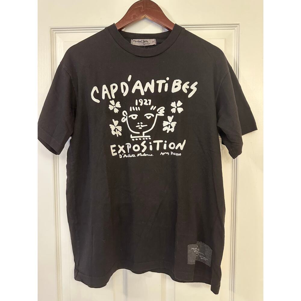 NWT Michael Stars Cap d'Antibes Graphic Tee Original Tee T-Shirt Black Sz OS - Picture 2 of 7